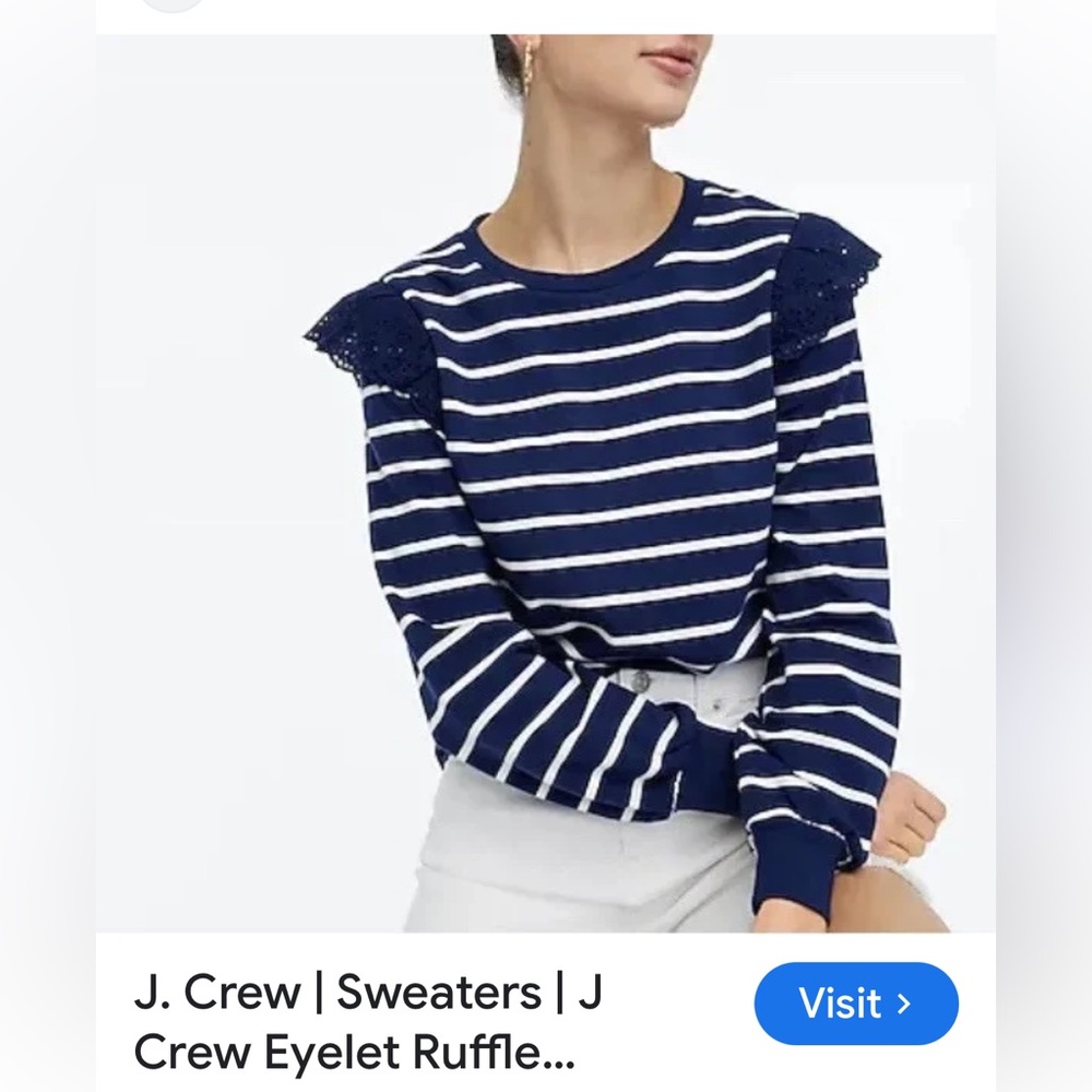 J. Crew Navy Striped Women's Top